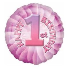 Westcoast Balloon 25895 1St Birthday Pink