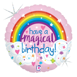 Westcoast Balloon 36698 Glitter Magical Rainbow Birthday