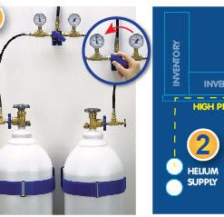 Alternative view of Westcoast Balloon Remote Helium System – Under Countertop Outlet