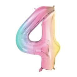 Westcoast Balloon FB1M-4 Number 4 Pastel Rainbow