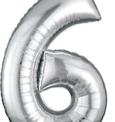 Westcoast Balloon 27986 SuperShape Number 6 Silver