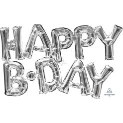 Westcoast Balloon 33095 Phrase `Happy BDAY` Silver