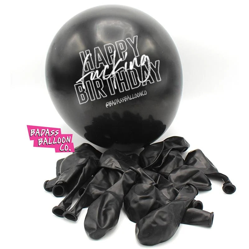Westcoast Balloon Happy Fucking Birthday - Black