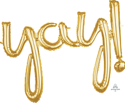 Westcoast Balloon 36694 Script Phrase Yay! Gold