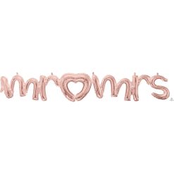 Westcoast Balloon 39159 Script Phrase Mr. & Mrs. Rose Gold