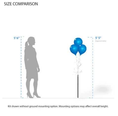 Westcoast Balloon PermaShine 3-Balloon Bouquet Short Pole Kit - Image 3