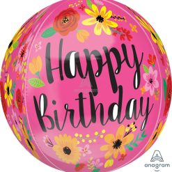 Westcoast Balloon 35566 Happy Birthday Pink Floral