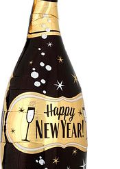 Alternative view of Westcoast Balloon 40441 HNY Gold & Black Bubbly Bottle