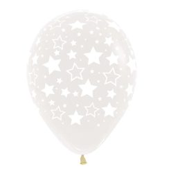Westcoast Balloon 53301 Crystal Clear Bold Stars 11 Round