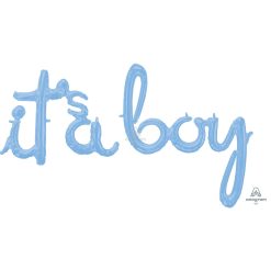 Westcoast Balloon 39169 Script Phrase It'S A Boy Pastel Blue