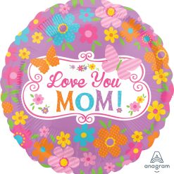Westcoast Balloon 32475 Love Mom Flowers & Butterflies