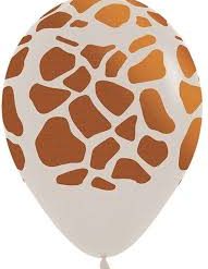 Westcoast Balloon 386249 Giraffe Print Fashion White Sand 11 Round (50Ct)