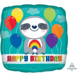 Westcoast Balloon 41290 Birthday Sloth With Rainbow