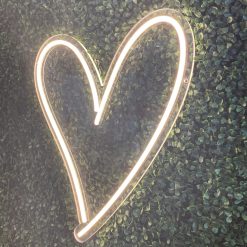 Alternative view of Westcoast Balloon Script Heart Neon Sign Rental - White