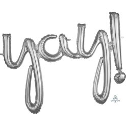 Westcoast Balloon 36693 Script Phrase Yay! Silver