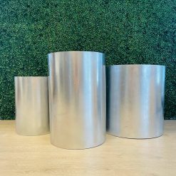 Westcoast Balloon Set Of 3 Round Plinth Rental - Silver