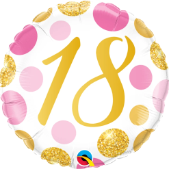 Westcoast Balloon 88175 18 Pink & Gold Dots