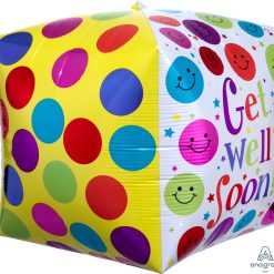Alternative view of Westcoast Balloon 28378 Get Well Soon Cube