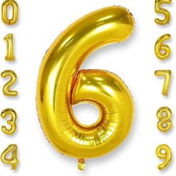 Westcoast Balloon 40 Lucky Foil Number 6 Gold