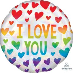 Westcoast Balloon 40488 Iridescent Rainbow Hearts