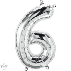 Westcoast Balloon 59093 Air Fill Number 6 Silver 16In