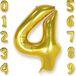 Westcoast Balloon 40 Lucky Foil Number 4 Gold