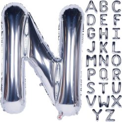 Westcoast Balloon 40 Lucky Foil Letter N Silver