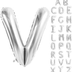 Westcoast Balloon 40 Lucky Foil Letter V Silver