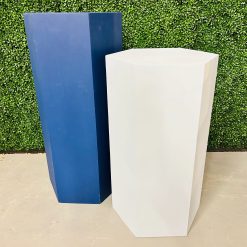 Westcoast Balloon Blue Hexagon Plinth Duo Rental