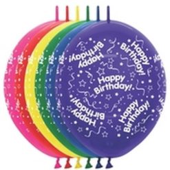 Westcoast Balloon 54676 Birthday Crystal Assortment 12 Link-O-Loon Balloons (50Ct)