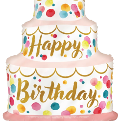 Westcoast Balloon 25369 Satin Birthday Pink Cake