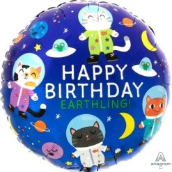 Westcoast Balloon 41271 Happy BD Space Cat