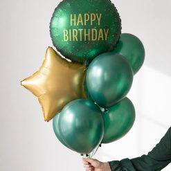 Alternative view of Westcoast Balloon FB353-012C Happy Birthday - Dark Green