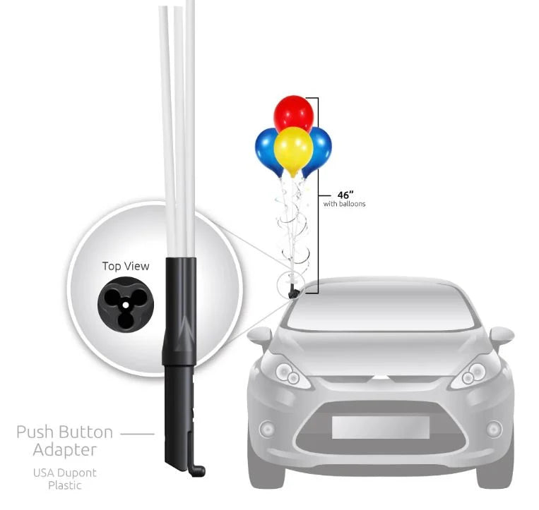 Westcoast Balloon PermaShine 4-Balloon Bouquet Adjustable Car Window Kit - Image 4