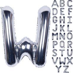 Westcoast Balloon 40 Lucky Foil Letter W Silver