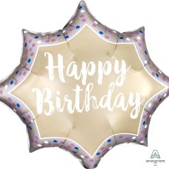 Westcoast Balloon 39060 Birthday Satin Gold Burst