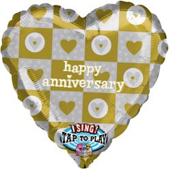 Westcoast Balloon 16527 Sing-A-Tune Anniversary Gold Heart