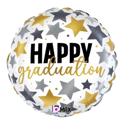 Westcoast Balloon 26259 Graduation Metallic Stars